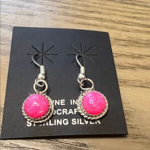 Native Handmade Pink Opal Earrings